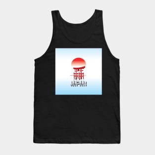 Japan, Torii Gate in Sunset, Travel Poster Tank Top